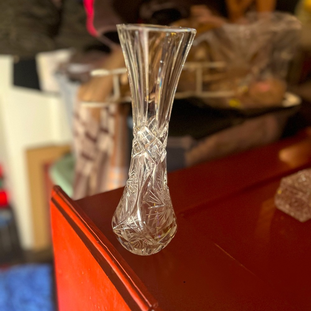 Vintage Lead cut Crystal fluted hand cut base with star design - Picture 8 of 12